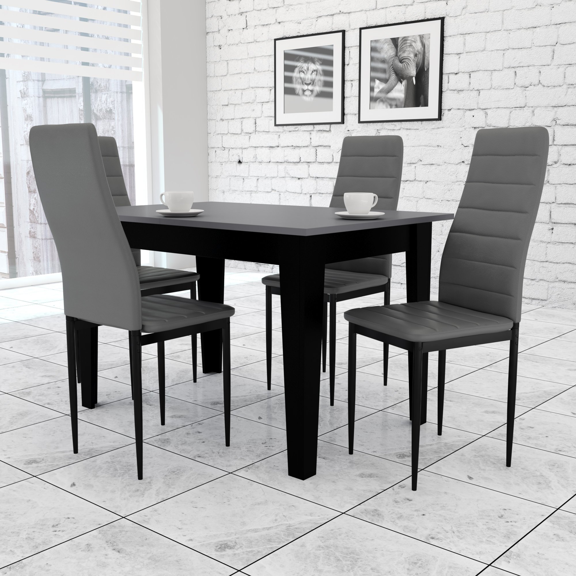 Темные столы и стулья на кухню