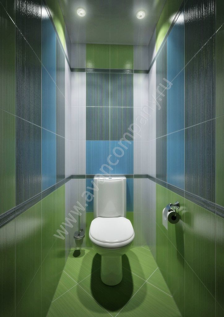 Туалет в зеленом стиле