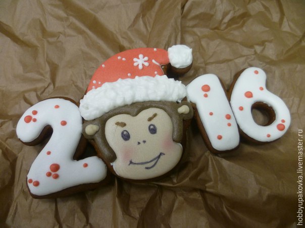 Делаем сами новогодний подарок — пряник с обезьянкой, фото № 16