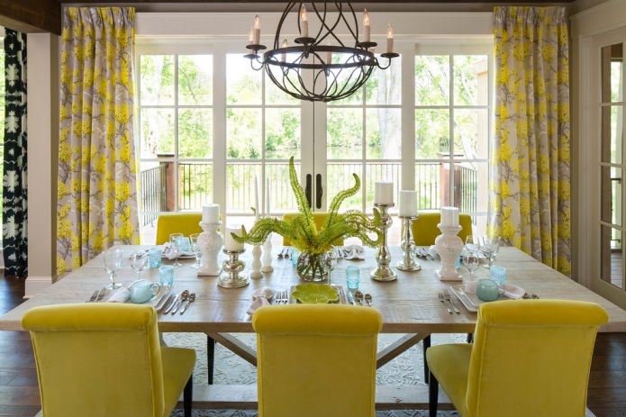 стулья в желтом цвете