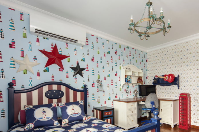 дизайн детской спальни в морской стилистике