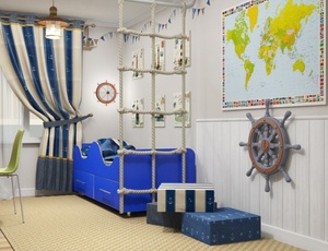 Дизайн комнаты в морском стиле