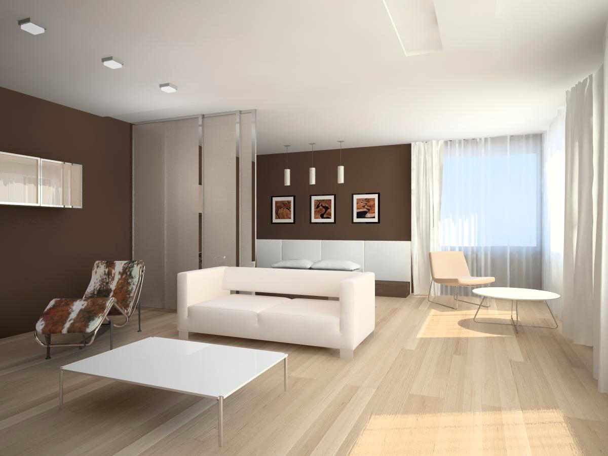 вариант использования светлого дизайна гостиной комнаты в стиле минимализм