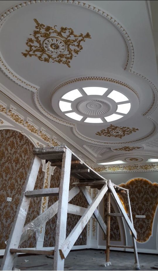 фигура потолок из гипсокартона в таджикистан фото зала