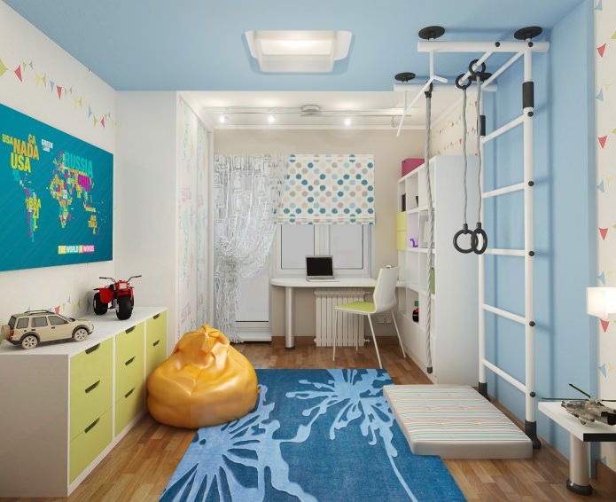 Шведская стенка в интерьере детской комнаты. Фото 2