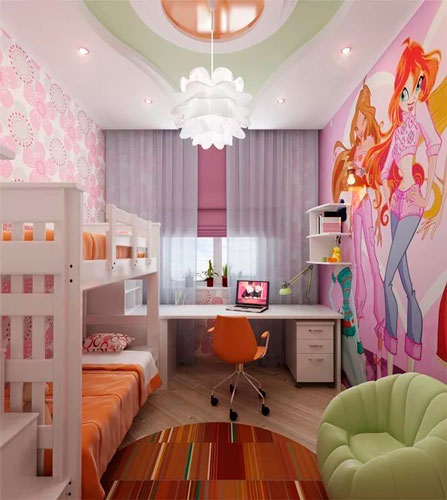 дизайн детской комнаты для девочек 5