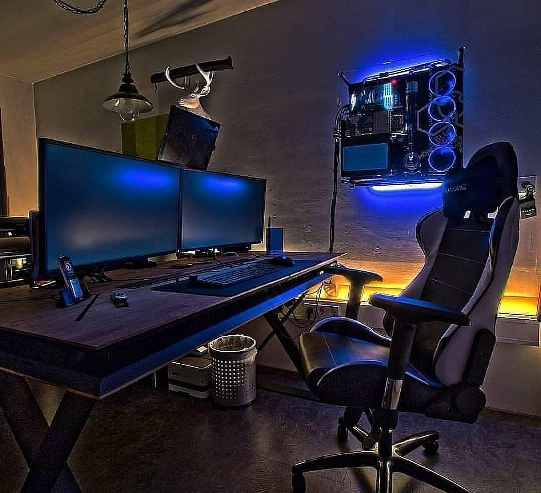 Комната для геймера дизайн с подсветкой