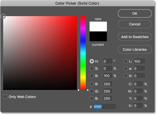 Choosing white for the color of the border.