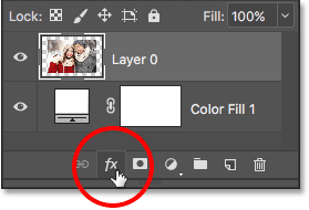 Clicking the Layer Styles icon. 