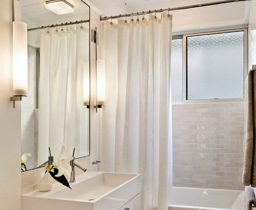 Дизайн шторки в ванной комнате