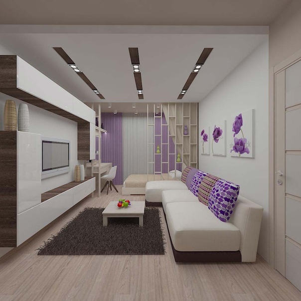 Дизайн комнаты 17 кв метров с зонированием