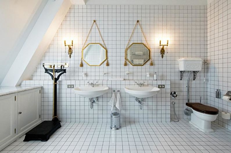 Сочетания цветов в интерьере ванной комнаты - Белая ванная комната
