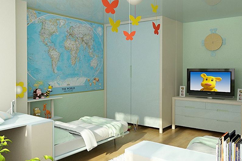 Дизайн интерьера маленькой детской комнаты - фото
