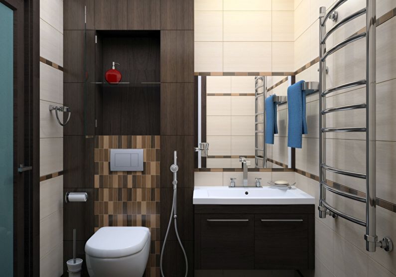 Дизайн ванной комнаты в хрущевке - раковина и унитаз
