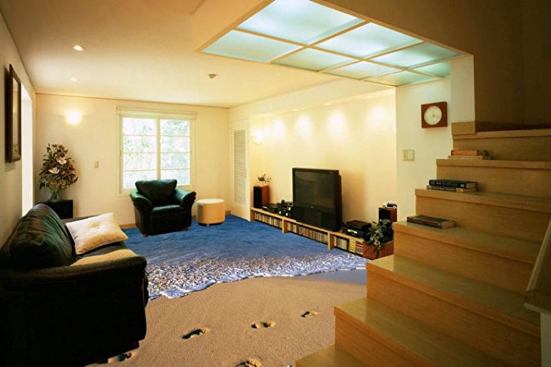 Наливные 3D-полы в гостиной