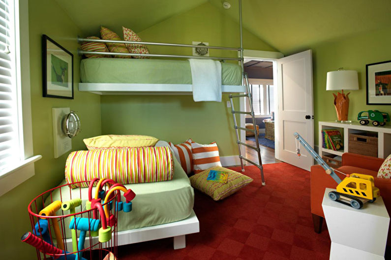 Зеленая детская комната - Дизайн интерьера