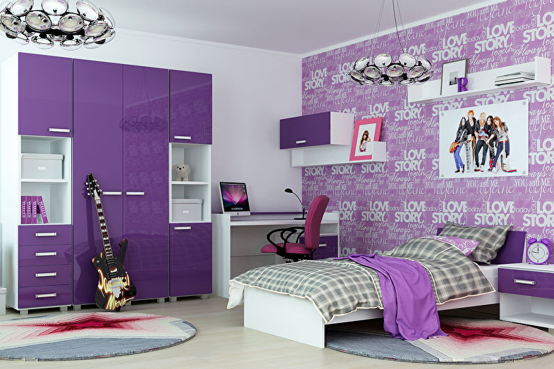 Фиолетовая детская комната - Дизайн интерьера