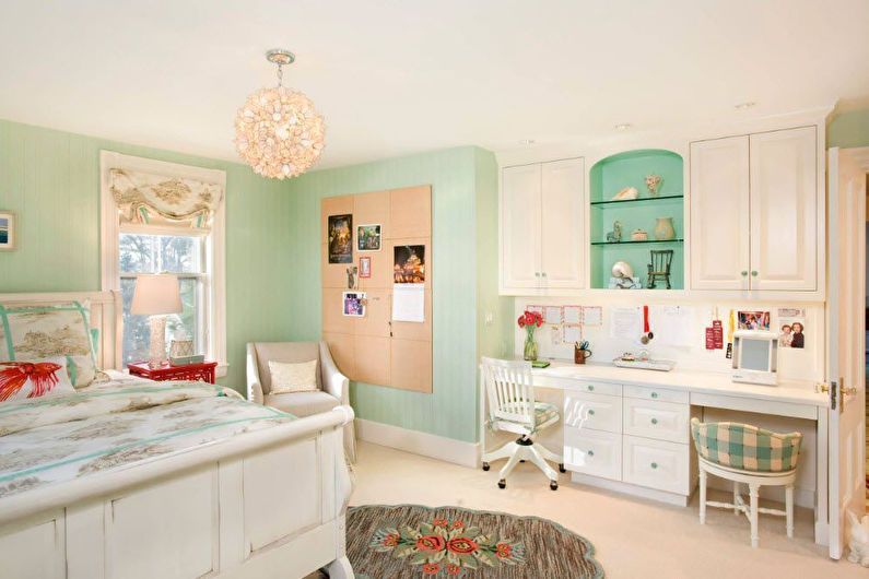 Фисташковый цвет в интерьере детской комнаты - Дизайн фото