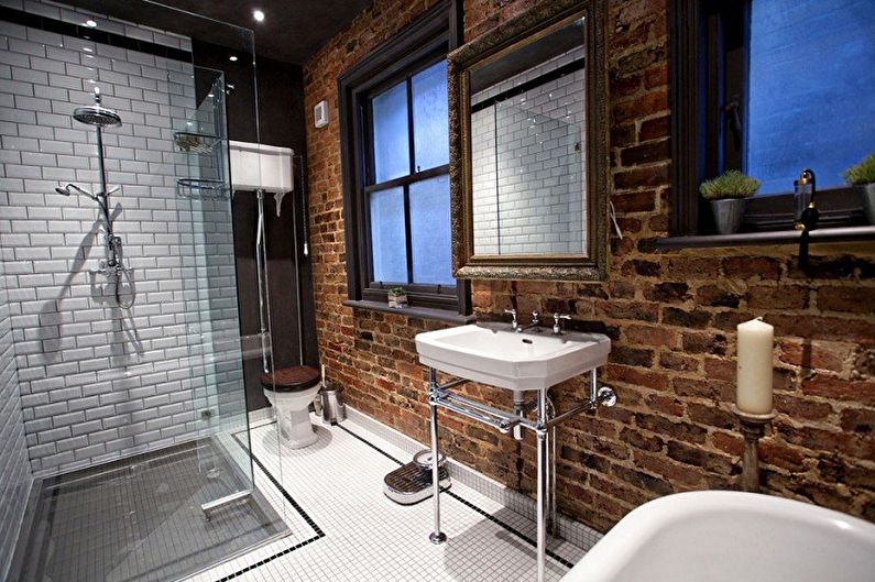 Ванная комната 6 кв.м. в стиле лофт - Дизайн интерьера