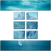 Модульная картина «Красивый голубой айсберг в океане с видом на подводную часть»